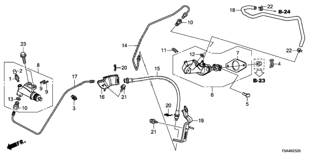 2017 Honda Fit 5 Door EX KA 6MT Clutch Master Cylinder Diagram