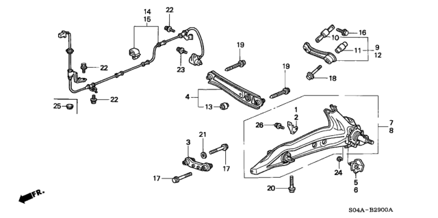 1998 Honda Civic Rear Lower Arm Diagram