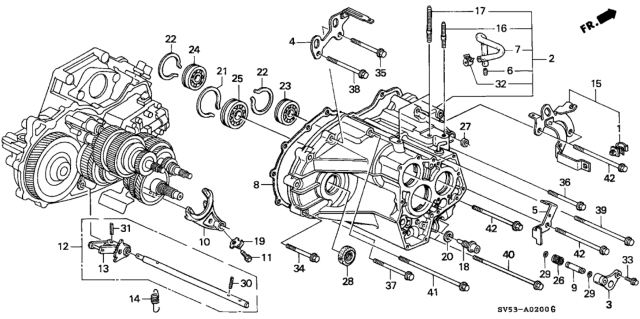 1994 Honda Accord 5 Door LX KL 4AT AT Transmission Housing Diagram