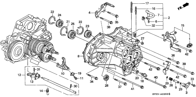 1995 Honda Accord AT Transmission Housing Diagram