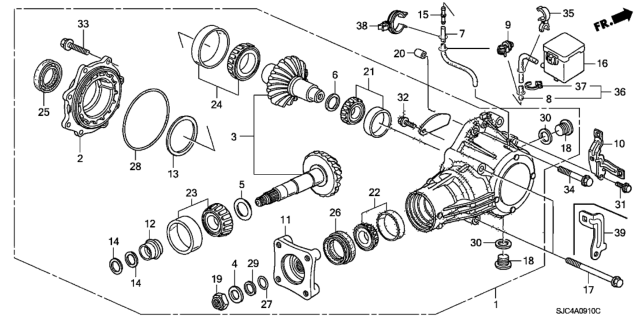 2011 Honda Ridgeline Nut, Hex. (22MM) Diagram for 90201-PH8-000