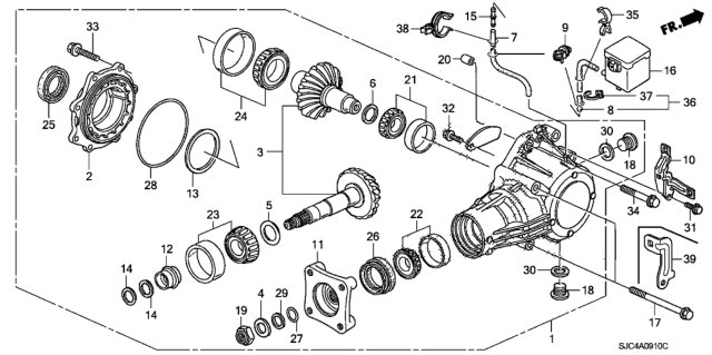 2011 Honda Ridgeline Cover, Transfer Diagram for 29121-RJB-000