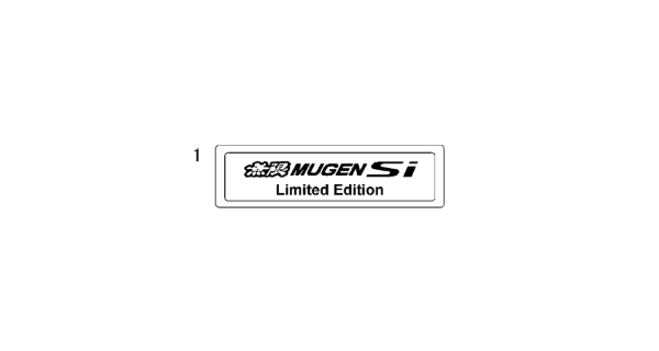 2008 Honda Civic Plate, Limited Edition Mugen Diagram for 83400-XVJ-000