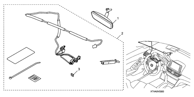 2020 Honda Accord 4 Door EX KA CVT Automatic Dimming Mirror - Attachment Diagram