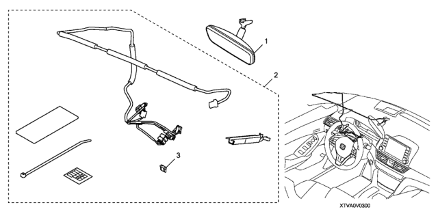 2020 Honda Accord Automatic Dimming Mirror - Attachment Diagram