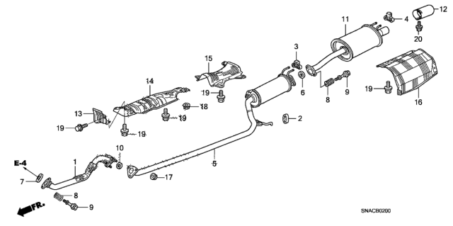 2010 Honda Civic Pipe B, Exhuast Diagram for 18220-SNE-A01