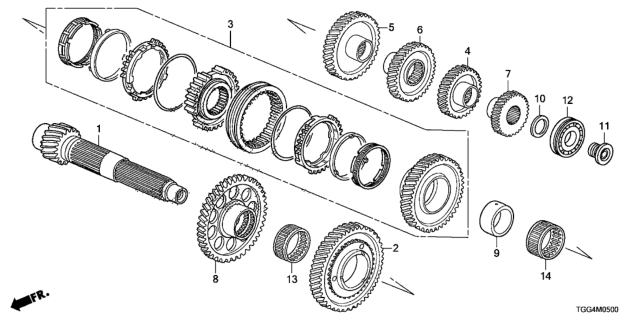 2019 Honda Civic MT Countershaft Diagram