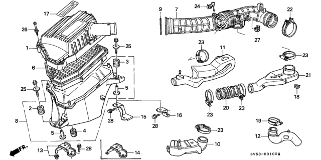 1995 Honda Accord 5 Door LX KA 4AT Air Cleaner Diagram