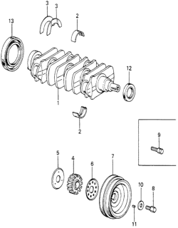 1980 Honda Accord Oil Seal (76X98X12) Diagram for 91214-PB2-003