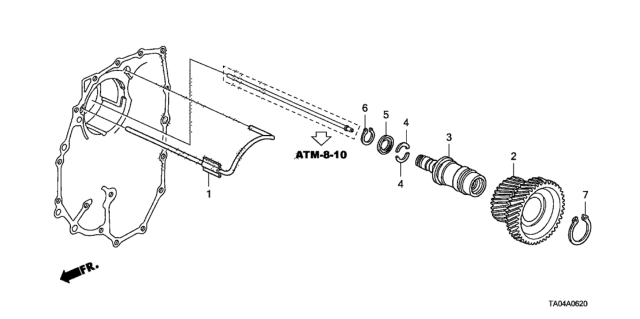 2011 Honda Accord 4 Door LX+ (PZEV) KL 5AT AT Idle Shaft (L4) Diagram