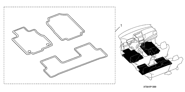 2016 Honda CR-V All Season Floor Mats Diagram