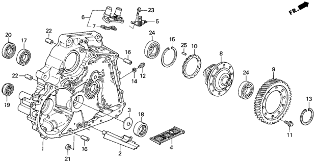 1995 Honda Del Sol Plate, Baffle Diagram for 21220-P24-J00
