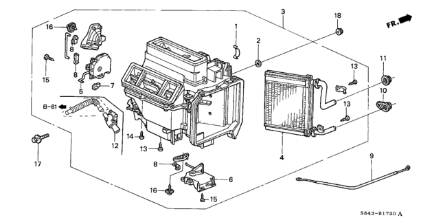 2000 Honda Accord Heater Unit Diagram for 79100-S87-A41