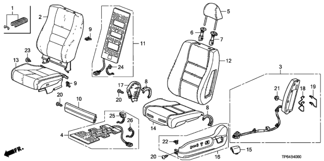 2013 Honda Crosstour 5 Door EXL (4WD) KA 6AT Front Seat (Driver Side) Diagram