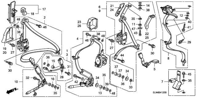 2007 Honda Fit Bolt (7/16"X23.4) Diagram for 90142-S04-J32