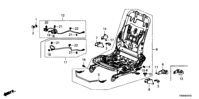 2013 Honda Civic Front Seat Components (Driver Side) Diagram