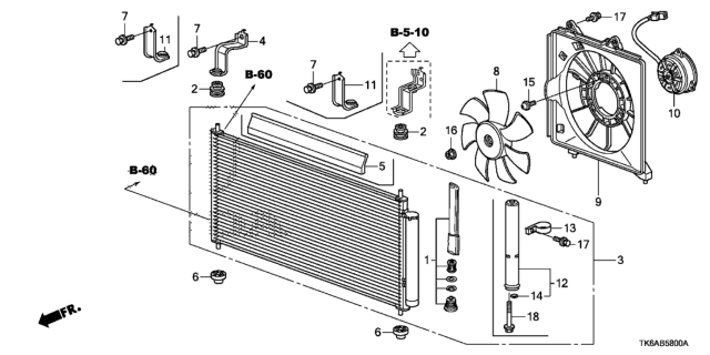 2013 Honda Fit A/C Condenser Diagram