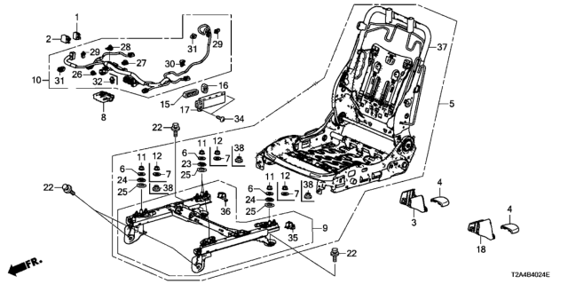 2015 Honda Accord Spacer,SWS Diagram for 81166-T2F-A41