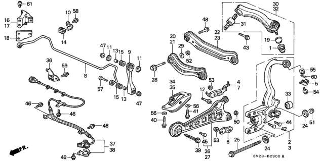 1997 Honda Accord Sensor Assembly, Right Rear Diagram for 57470-SV4-950