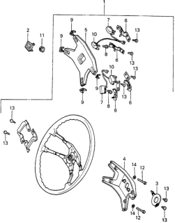 1980 Honda Civic Molding, Horn Cover Diagram for 53165-SA0-003