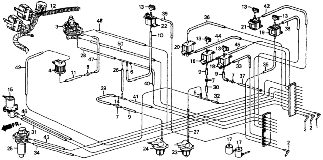 1987 Honda CRX 2 Door DX KA 5MT MT No. 1 Tubing Diagram