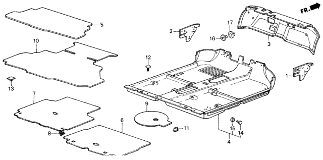 1986 Honda Civic Floor Mat Diagram