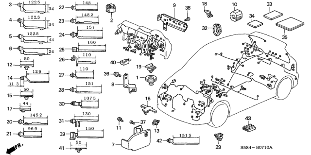 2002 Honda Civic Clip, FR. Bumper Side Diagram for 90661-S47-003