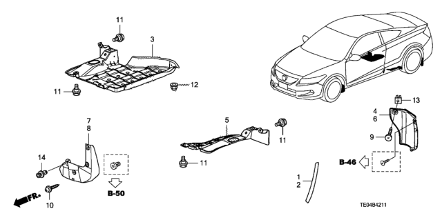 2008 Honda Accord 2 Door EX KA 5MT Protector Diagram