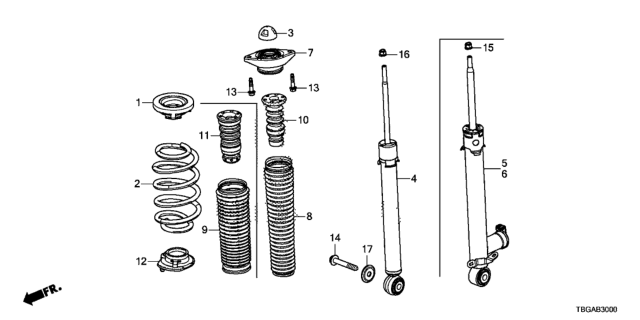 2020 Honda Civic Rear Shock Absorber Diagram