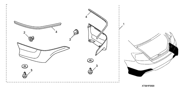 2012 Honda Civic Rear Undr Si *Nh-586P* Diagram for 08F03-TS9-190