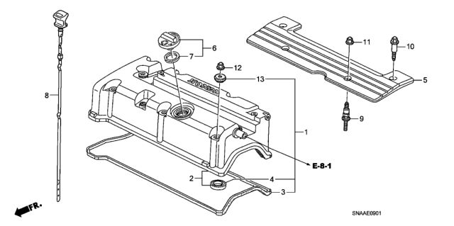 2009 Honda Civic Cylinder Head Cover (2.0L) Diagram