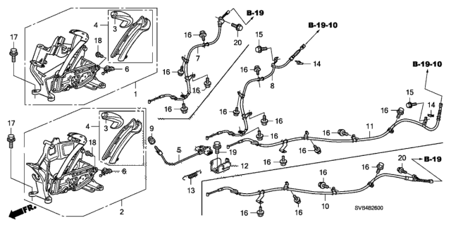 2010 Honda Civic Wire B, Driver Side Parking Brake (200Mm) Diagram for 47560-SVA-A05