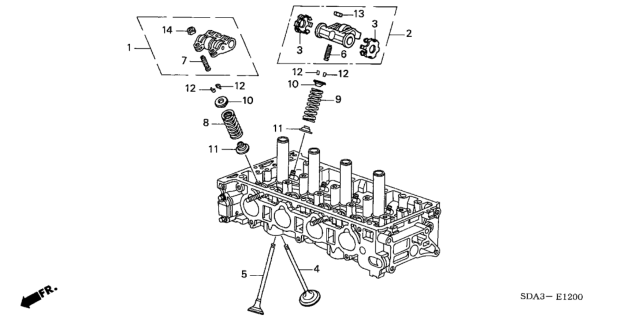 2004 Honda Element Valve - Rocker Arm Diagram