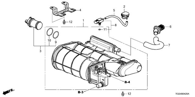 2020 Honda Passport 5 Door EXL (2WD) KA 9AT Canister Diagram