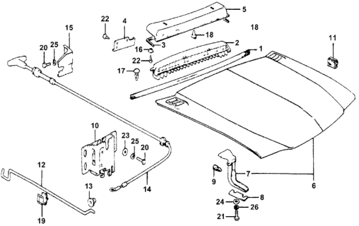 1978 Honda Accord Hood Diagram