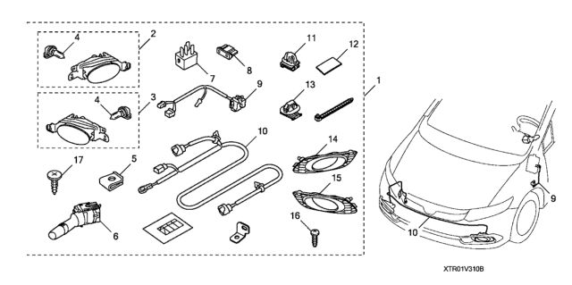 2012 Honda Civic Foglight Kit Diagram