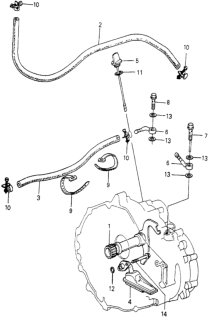 1979 Honda Prelude Hose, Oil Cooler Outlet Diagram for 25213-692-900