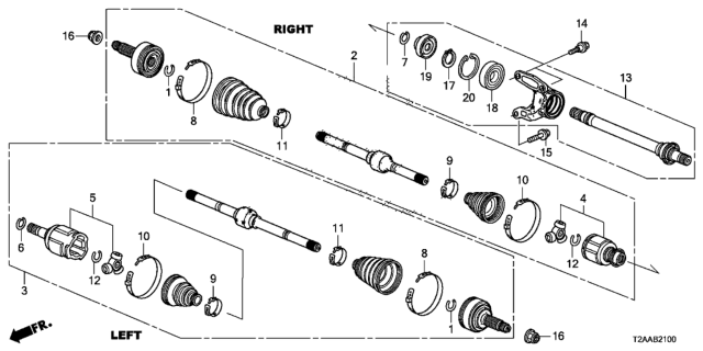 2017 Honda Accord Driveshaft - Half Shaft (L4) Diagram