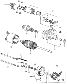 1982 Honda Civic Frame, Commutator End Diagram for 31219-PA0-006