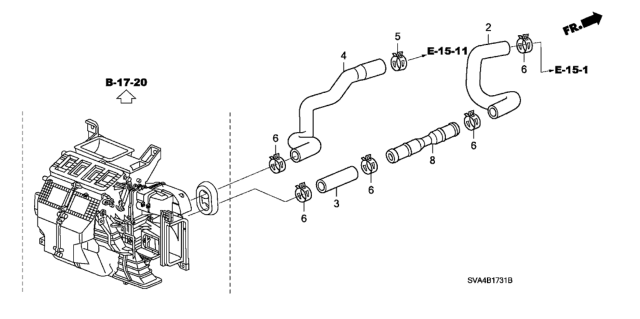 2007 Honda Civic Water Hose (2.0L) Diagram