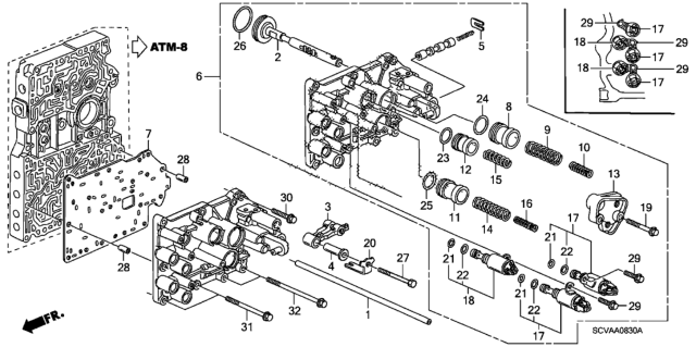 2008 Honda Element AT Servo Body Diagram