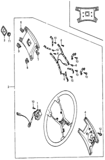 1984 Honda Accord 4 Door STD KA 4AT Steering Wheel Diagram 1