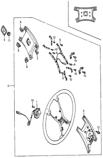 1985 Honda Accord Button B, Horn *YR82L* (Nippon Purasuto) (ARK TAN) Diagram for 53171-SA5-013ZK