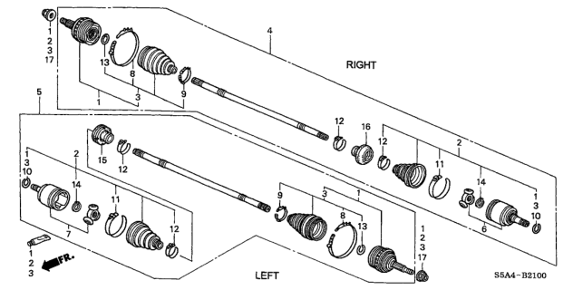 2004 Honda Civic Driveshaft Diagram