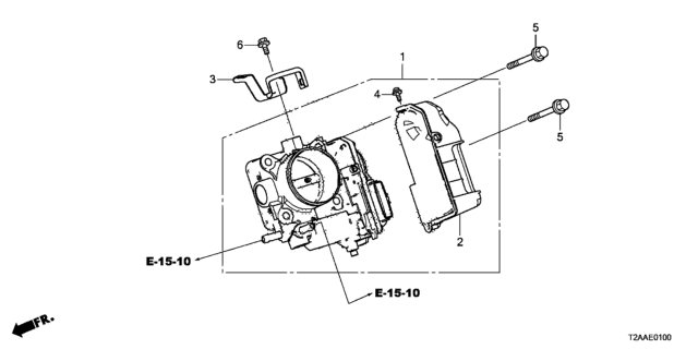 2017 Honda Accord 4 Door EX (SENSING) KA CVT Throttle Body (L4) Diagram