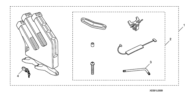 2016 Honda CR-V 5 Door LX (2WD) KA CVT Roof Rack Snowboard Attachment Diagram