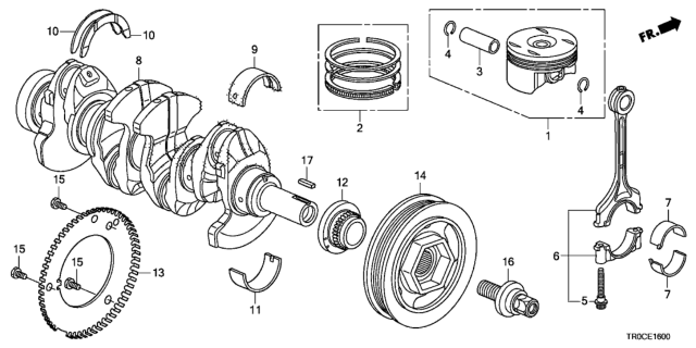 2014 Honda Civic Crankshaft - Piston (1.8L) Diagram