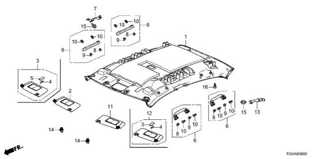 2021 Honda Civic Lining Assy., Roof *NH900L* (DEEP BLACK) Diagram for 83200-TGG-A11ZA