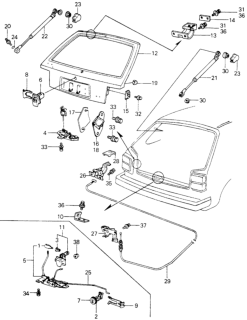 1981 Honda Civic 3 Door ** (1300) KL HMT Tailgate Diagram
