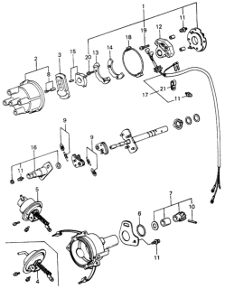 1982 Honda Civic 5 Door ** (WAGOVAN) KA HMT Distributor Components Diagram